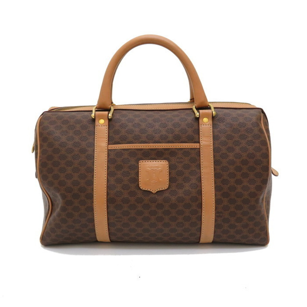 Celine Macadam Pattern Hand Mini Bag Leather Brown - image 1